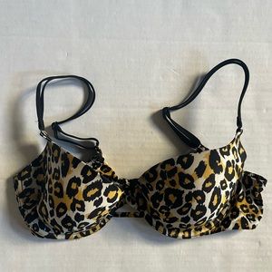 Victoria’s Secret leopard print bra lattice detail size 34C